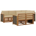 vidaXL Ensemble de canapés d'extérieur 6 pc Naturel