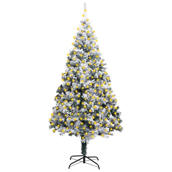 vidaXL Sapin de Noël artificiel LED et flocons de neige Vert 300 cm
