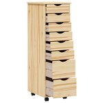 vidaXL Cabinet Roulant avec Tiroirs avec roue MOSS Vernis transparent
