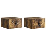 vidaXL Cabinet de chevet mural 2 pc Chêne fumé 33 x 34 5 x 20 cm