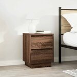 VidaXL Table de chevet avec lumières LED chêne marron 38x34x50 cm