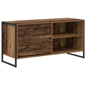 vidaXL Meuble TV Bois Ancien 100 x 36 x 49 5 cm Bois d'ingénierie