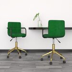 Vidaxl chaises pivotantes de salle à manger 2 pièces vert foncé velours
