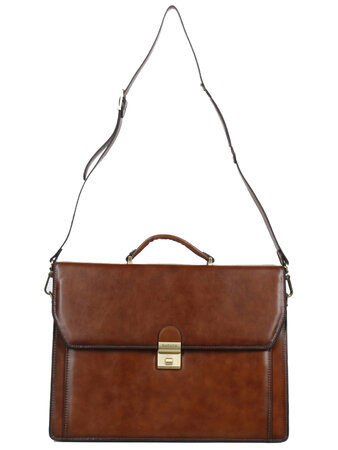 Cartable Hype en cuir KATANA 3 soufflets 39 cm 63032 Marron La Poste