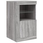 vidaXL Buffet avec lumières LED sonoma gris 142 5x37x67 cm
