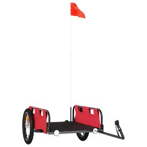 vidaXL Remorque de vélo rouge tissu oxford et fer
