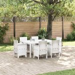 vidaXL Ensemble de salle à manger pour jardin 7 Pièces Blanc Rattan Polt