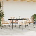 vidaXL Ensemble à manger jardin 5Pièces marron poly rotin verre