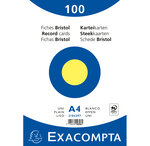 Paquet de 100 Fiches bristol jaune 210x297 s/film NP x 10 EXACOMPTA