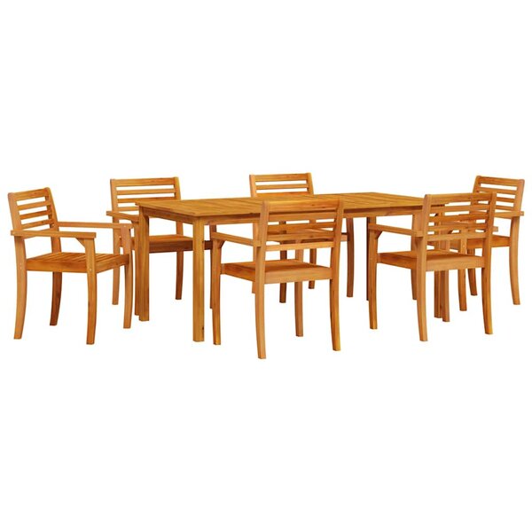 vidaXL Ensemble de salle à manger pour jardin 7 pc Marron
