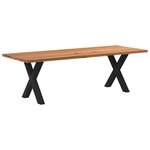 vidaXL Table à manger marron clair bois de chêne massif rectangulaire