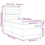 Lit à ressort avec matelas vidaXL en crème  100x200 cm  tissu