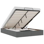 vidaXL Cadre de lit ottoman sans matelas gris foncé 140x190 cm tissu