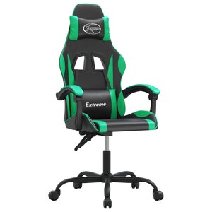vidaXL Chaise de jeu Noir et vert Similicuir