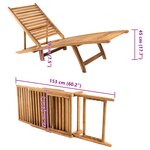 vidaXL Chaise longue Bois de teck solide