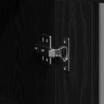Armoire Murale vidaXL avec Portes en Verre Chêne Noir 69 5x34x90 cm