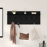 vidaXL Porte-manteau mural avec étagère Chêne noir Bois d'ingénierie