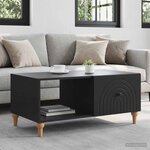 vidaXL Table basse Noir 90 x 50 x 40 cm Bois d'ingénierie