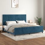 vidaXL Cadre de lit avec tête de lit Bleu foncé 200x200 cm Velours