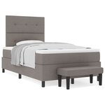 vidaXL Lit Box Spring avec Matelas & Banc Taupe 120x200 cm Tissu