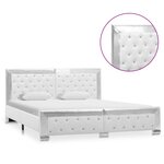 vidaXL Cadre de lit sans matelas blanc similicuir 160x200 cm