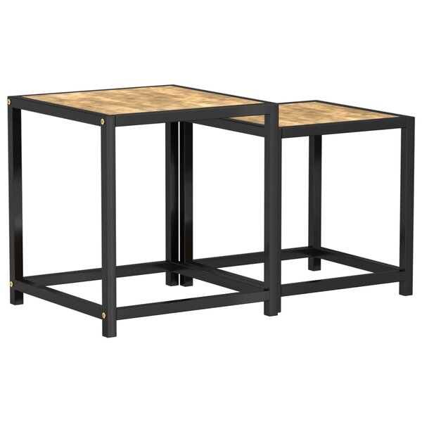 vidaXL Tables à thé 2 Pièces MDF Noir et jaune