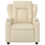 vidaXL Fauteuil de massage inclinable Crème Tissu
