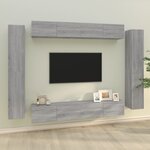 vidaXL Ensemble de meubles TV 8 Pièces Sonoma gris Bois d'ingénierie