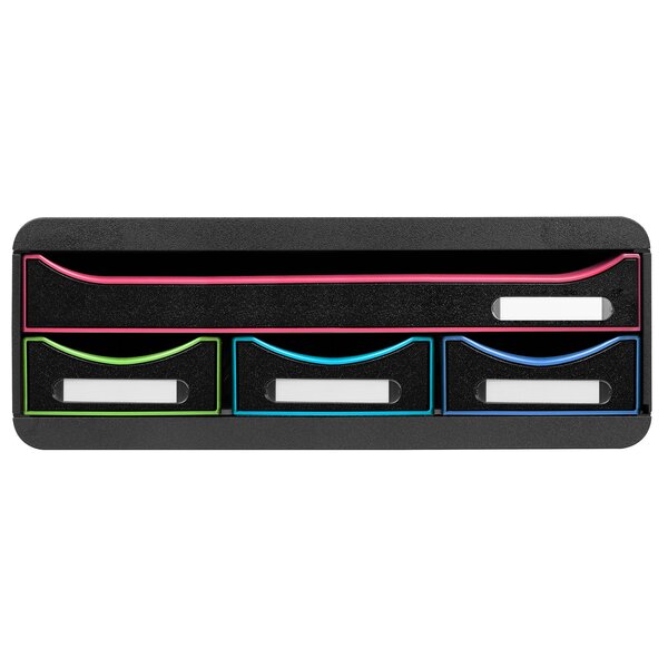 Module De Classement Toolbox 4 Tiroirs Black Office - Noir/arlequin - Exacompta