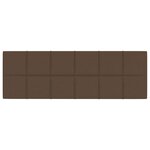 vidaXL Panneaux muraux 12 Pièces Marron 90x30 cm Tissu 3 24 m²