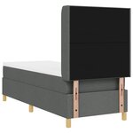 Lit à ressorts vidaXL avec matelas gris foncé 80x200 cm en tissu