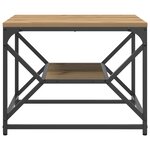 Table basse vidaXL avec étagère en chêne  51x50x40 cm  en bois d'ingénierie