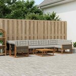 vidaXL Ensemble de canapés d'extérieur 8 Pièces Naturel et gris clair