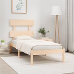 vidaXL Cadre de lit bois massif 90x190 cm simple