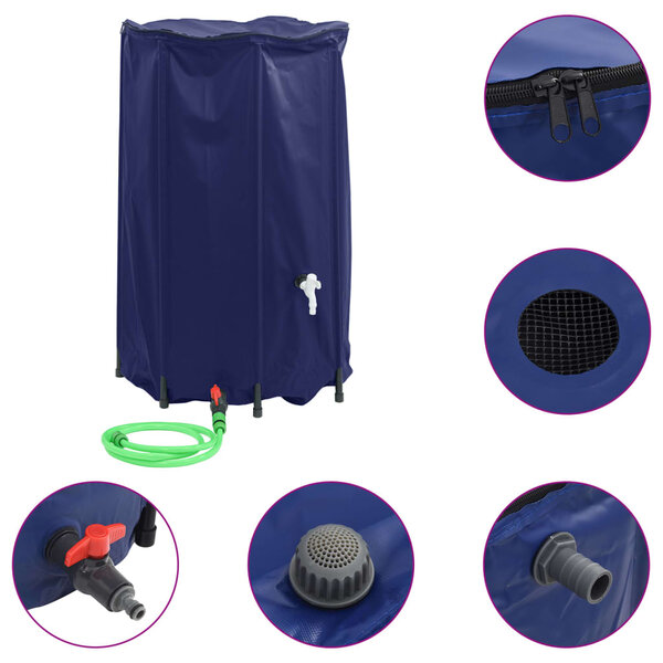 vidaXL Réservoir d'eau avec robinet pliable 500 L PVC