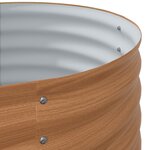 vidaXL Jardinière de jardin surélevée Effet bois Acier galvanisé