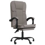 vidaXL Fauteuil inclinable de bureau Taupe Tissu