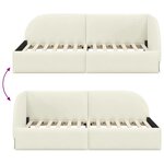 vidaXL Cadre de lit d'angle Crème 90 cm x 200 cm tissu