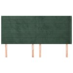 vidaXL Tête de lit avec oreilles Vert foncé 183x16x118/128 cm Velours