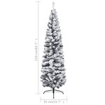 vidaXL Sapin de Noël mince pré-éclairé flocon de neige vert 210 cm PVC