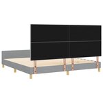 vidaXL Cadre de lit avec tête de lit Gris clair 200 x 200 cm tissu