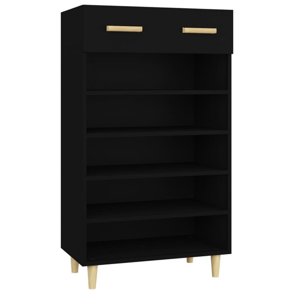 vidaXL Armoire à chaussures Noir 60x35x105 cm Bois d'ingénierie