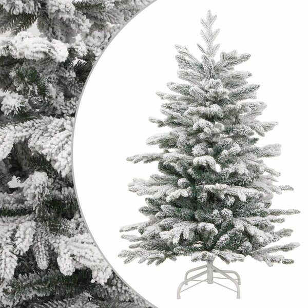vidaXL Sapin de Noël artificiel à charnières avec neige floquée 210 cm