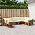 vidaXL Ensemble de canapés d'extérieur 9 Pièces Naturel et Crème