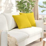 vidaXL Coussins de canapé 2 Pièces Jaune clair 45 x 45 cm tissu