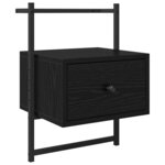 vidaXL Cabinet de chevet avec tiroir 2 Pièces Chêne noir 35 x 30 x 51 cm