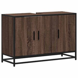 vidaXL Armoire de lavabo de salle de bain chêne marron 90x33x60 cm