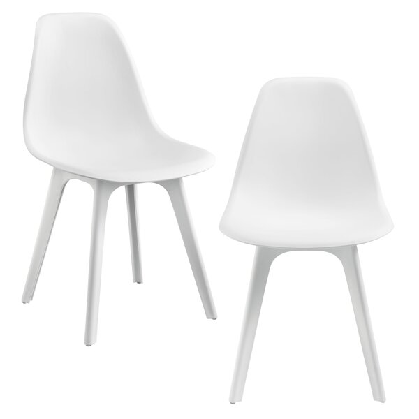 Lot de 2 chaises de cuisine salle à manger 83 cm blanc 03_0003628