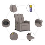 vidaXL Fauteuil de massage inclinable Taupe Tissu