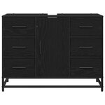 vidaXL Cabinet de salle de bain avec tiroir Chêne noir 80 x 33 x 60 cm